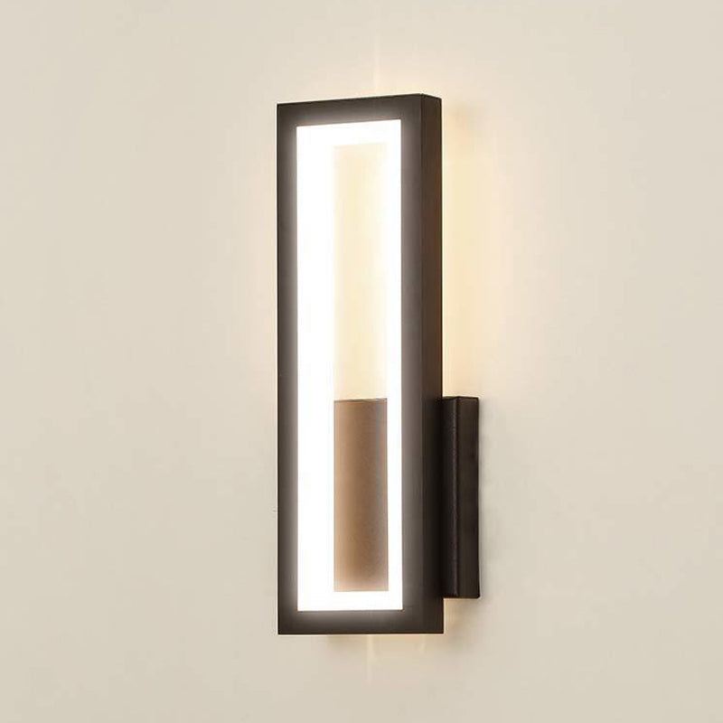 Rectangular Shape Wall Lamp Modern Style Metal 1 Lights Wall Light in White/Black