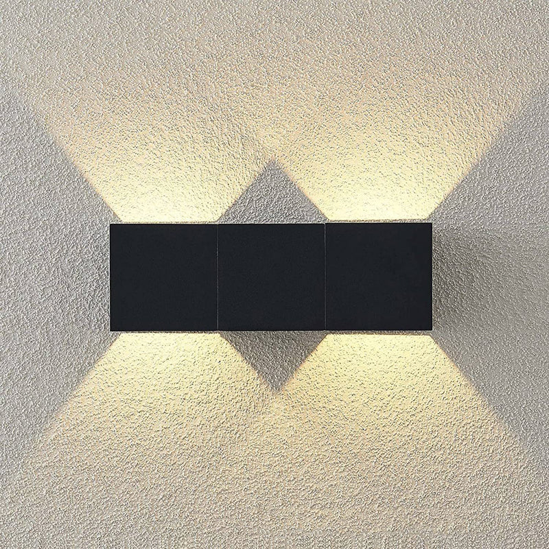 Rectangular Shape Wall Lamp Modern Style Metal 4 Lights Wall Light in White/Black