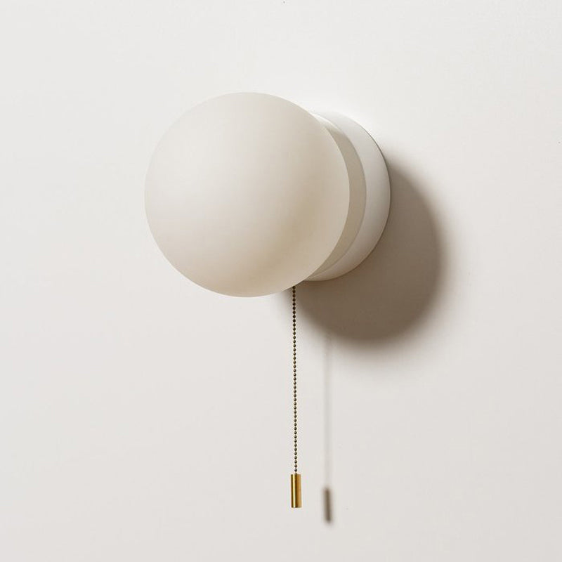 Global Shape Wall Light Modern Style Glass 1 Light Wall Lamp in White