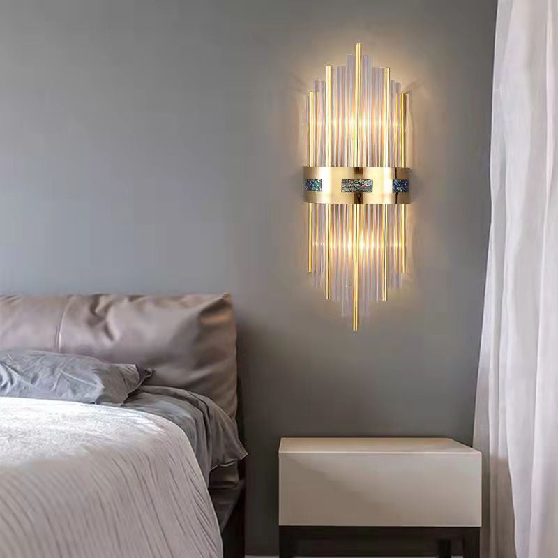 2-Light Geometric Sconce Light Modern Crystal Sconce Light Fixture