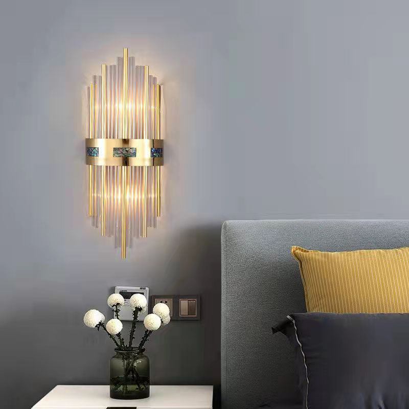 2-Light Geometric Sconce Light Modern Crystal Sconce Light Fixture