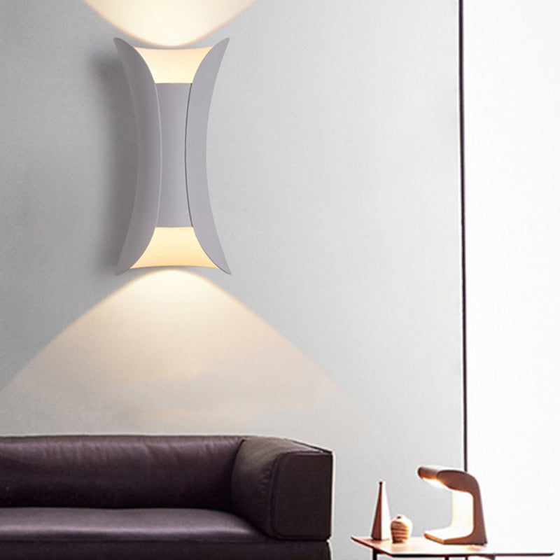 Curl Shape Wall Light Modern Style Metal 2 Lights Sconce for Living Room
