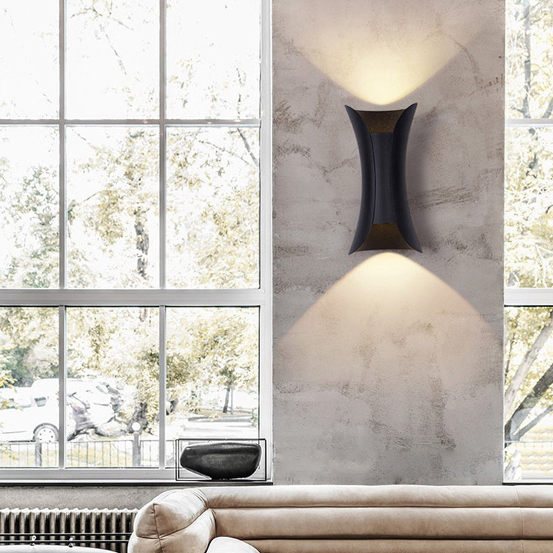 Curl Shape Wall Light Modern Style Metal 2 Lights Sconce for Living Room
