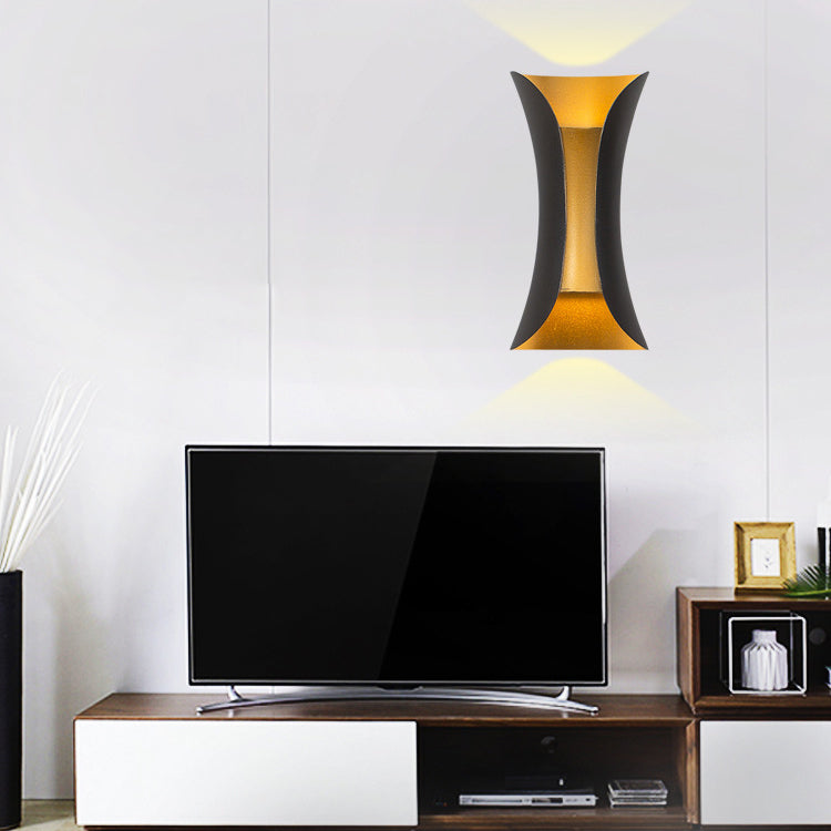 Curl Shape Wall Light Modern Style Metal 2 Lights Sconce for Living Room