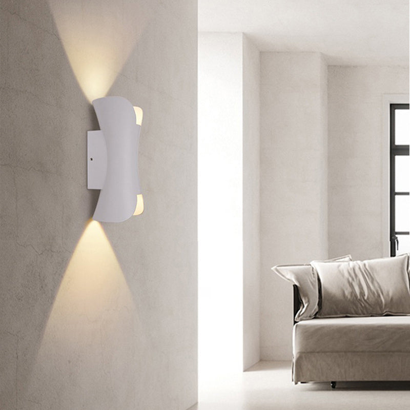 Curl Shape Wall Light Modern Style Metal 2 Lights Sconce for Living Room