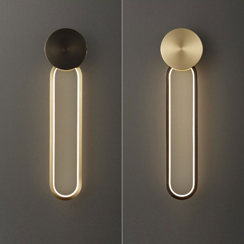 Minimalism LED Wall Sconce Oval Sconce Lighting with Brass for Bedroom