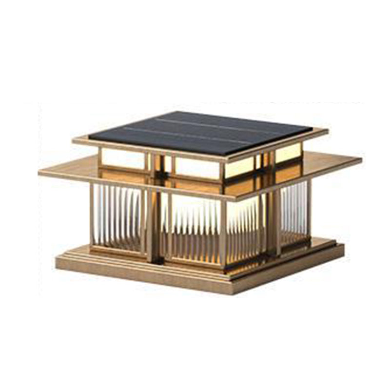 Nordic Style Stainless Steel Pillar Lamp Square Shape Pillar Light for Outdoor