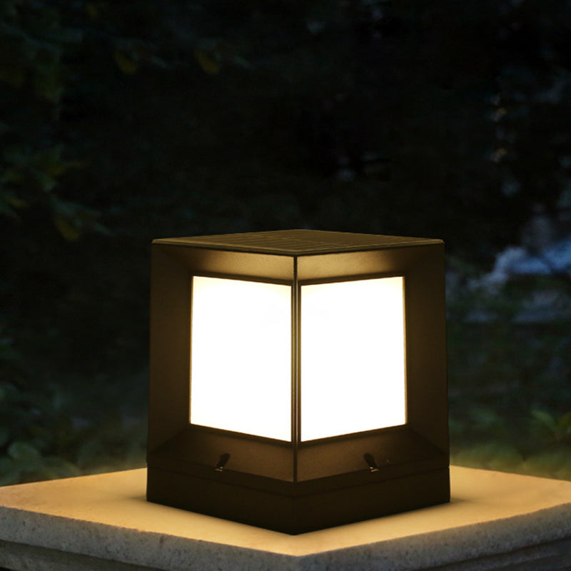 Modern Simple Aluminum Pillar Lamp Cube Shape Pillar Light for Outdoor