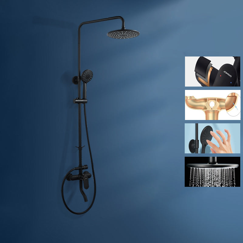Modern Style Copper Shower System Spot Resist Wall Mounted Shower System