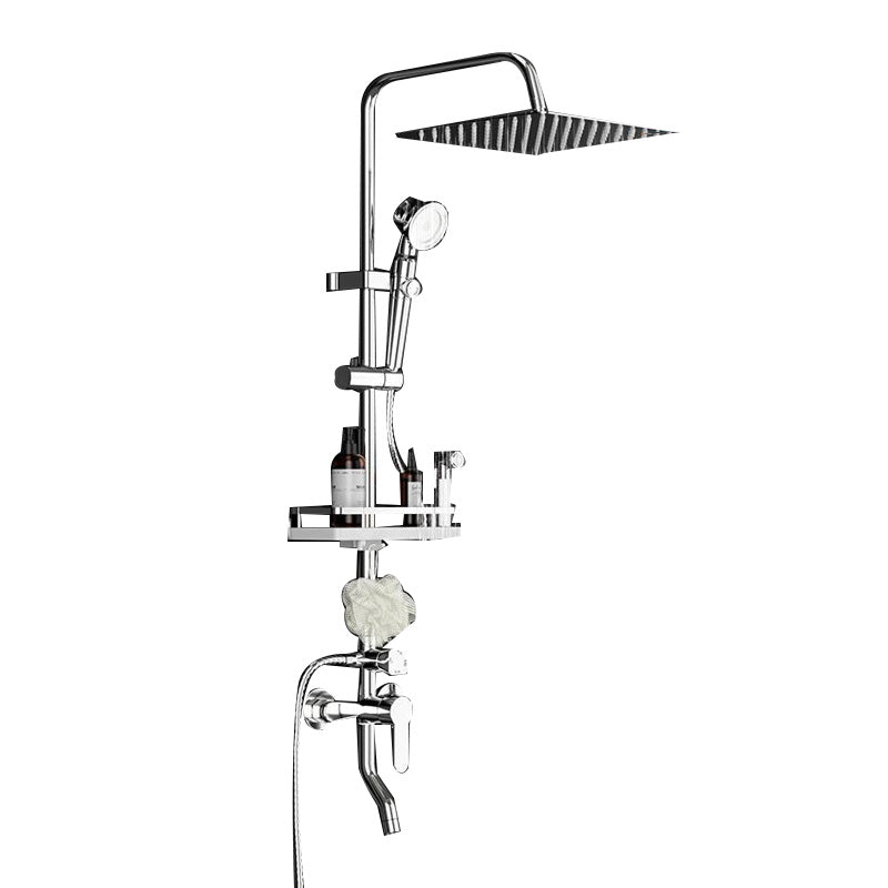 Wall Mounted Rectangle Shower System Spot Resist Copper Modern Style Shower System