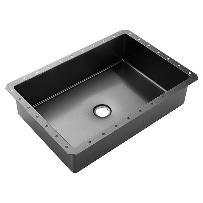 Contemporary Bathroom Sink Metal Rectangular Undermount Bathroom Sink with Pop-Up Drain