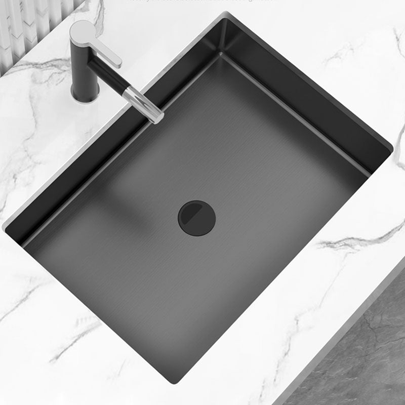 Contemporary Bathroom Sink Metal Rectangular Undermount Bathroom Sink with Pop-Up Drain