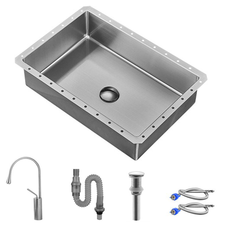 Contemporary Bathroom Sink Metal Rectangular Undermount Bathroom Sink with Pop-Up Drain