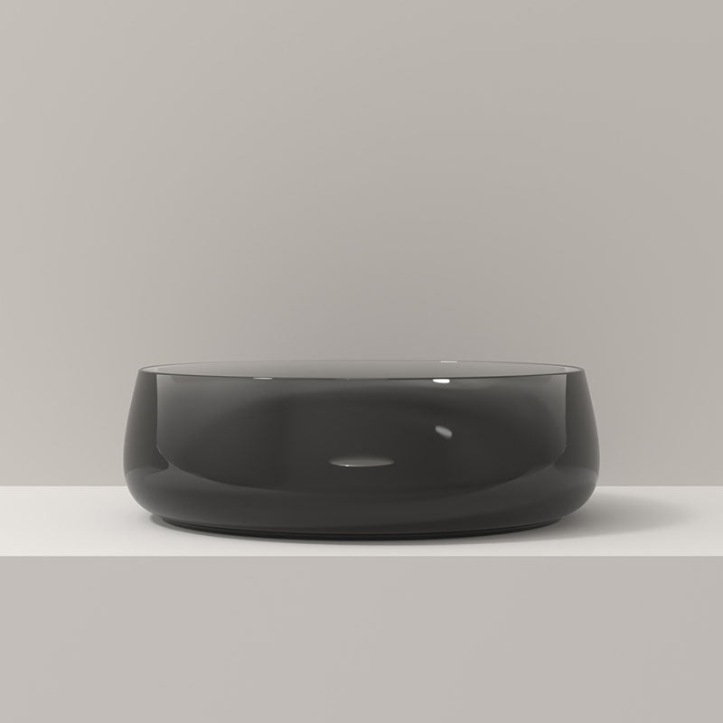 Modern Vessel Bathroom Sink Round with Pop-Up Drain Vessel Sink(Not Included Faucet)