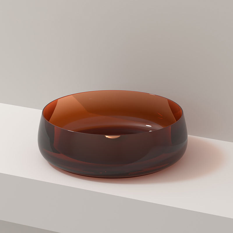Modern Vessel Bathroom Sink Round with Pop-Up Drain Vessel Sink(Not Included Faucet)