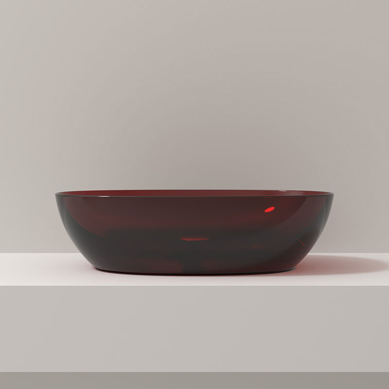 Modern Vessel Bathroom Sink Round with Pop-Up Drain Vessel Sink(Not Included Faucet)