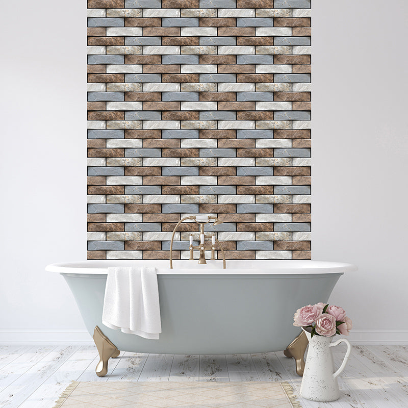 Tile-Peel & Stick Rectangle Waterproof Plastic Peel & Stick Subway Tile for Shower 2-Pack