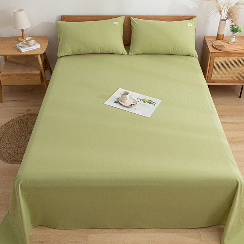 Cotton Bed Sheet 1-Piece Grid Pattern Fade Resistant Sheet Sets