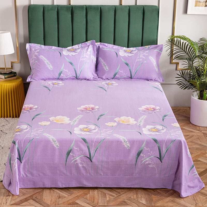 Printed Cotton Bed Sheet Set Twill Breathable 1 Piece Fitted Sheet