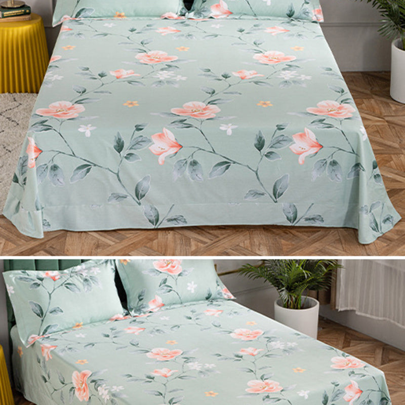 Printed Cotton Bed Sheet Set Twill Breathable 1 Piece Fitted Sheet