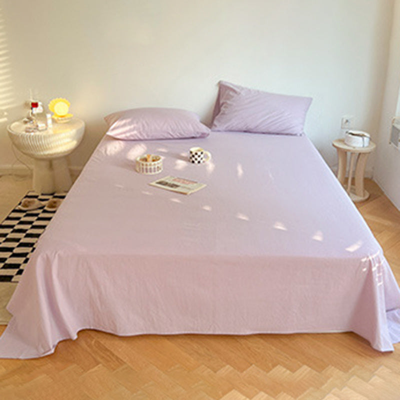 1 Piece Bed Sheet Set Cotton No Theme Pillowcase Solid Color Sheet