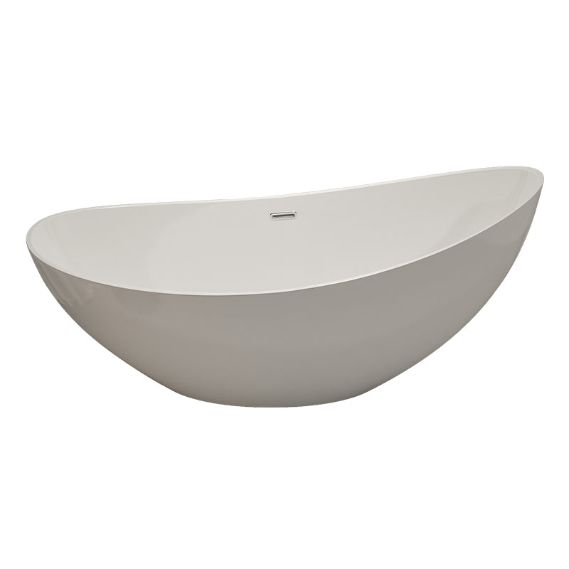 Modern Ellipse Acrylic Bathtub Freestand Soaking Bathtub with Drain Bath Tub