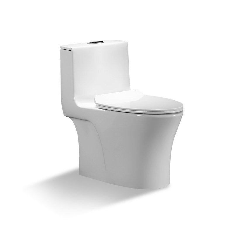 Traditional All-In-One Skirted Toilet Bowl Siphon Jet Toilet with Seat for Bathroom