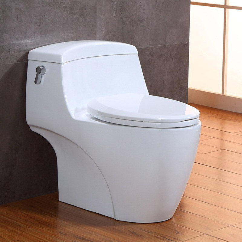Traditional All-In-One Skirted Toilet Bowl Siphon Jet Toilet with Seat for Bathroom