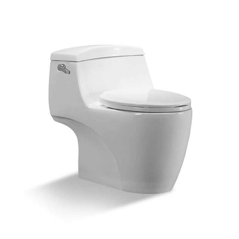 Traditional All-In-One Skirted Toilet Bowl Siphon Jet Toilet with Seat for Bathroom