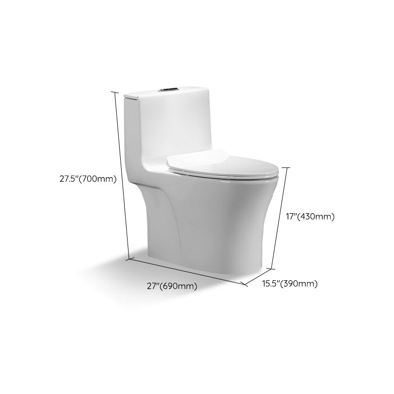 Traditional All-In-One Skirted Toilet Bowl Siphon Jet Toilet with Seat for Bathroom