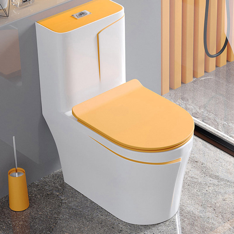 Skirted Traditional Flush Toilet Floor Mount One-Piece Toilet with Slow Close Seat