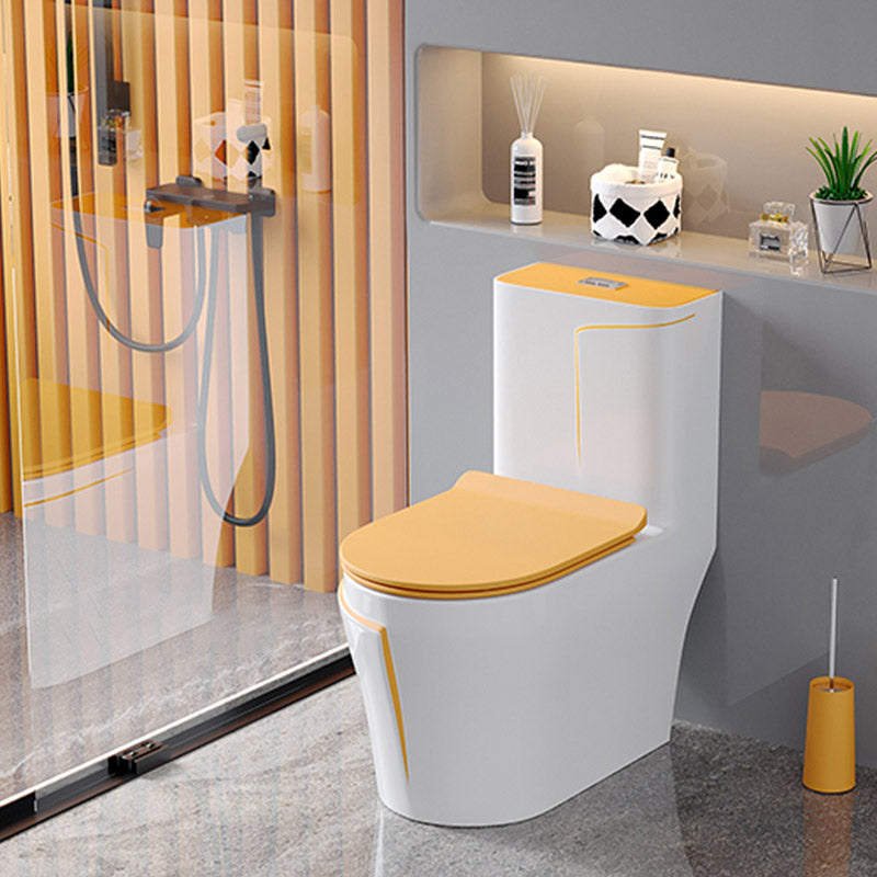 Skirted Traditional Flush Toilet Floor Mount One-Piece Toilet with Slow Close Seat