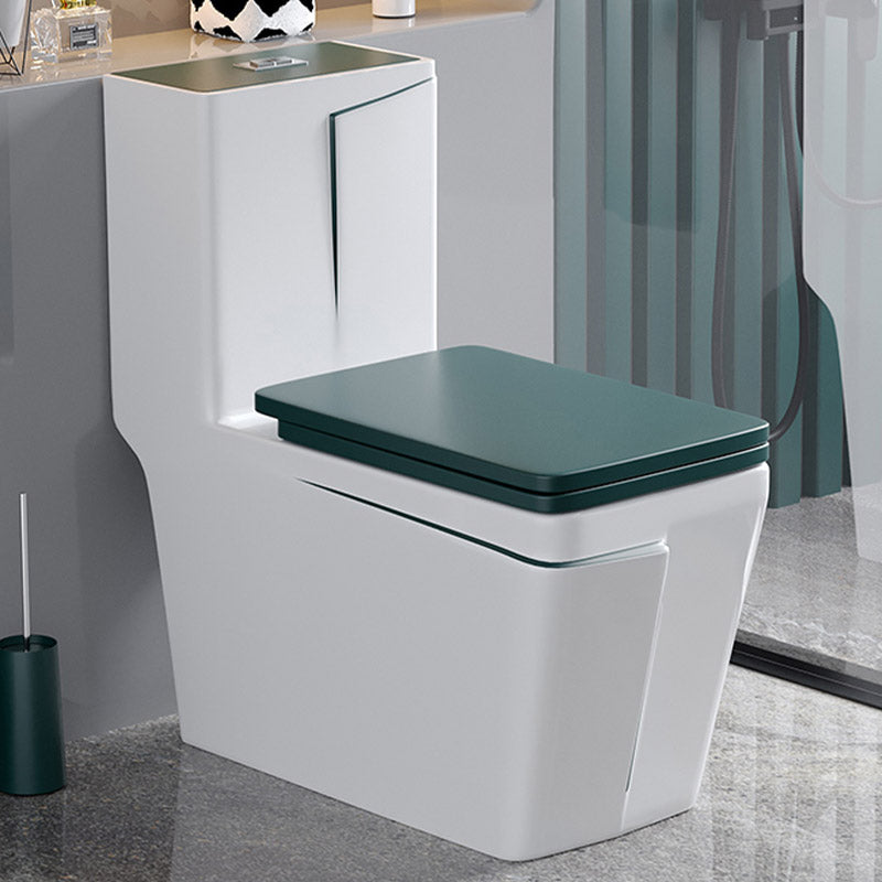 Skirted Traditional Flush Toilet Floor Mount One-Piece Toilet with Slow Close Seat