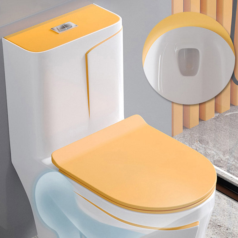 Skirted Traditional Flush Toilet Floor Mount One-Piece Toilet with Slow Close Seat
