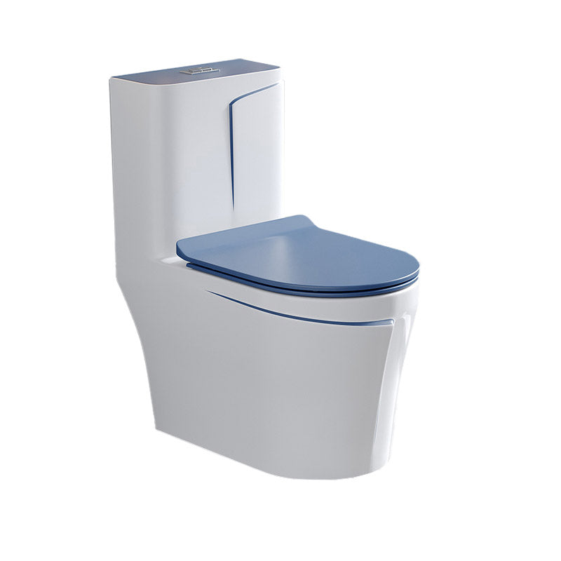 Skirted Traditional Flush Toilet Floor Mount One-Piece Toilet with Slow Close Seat