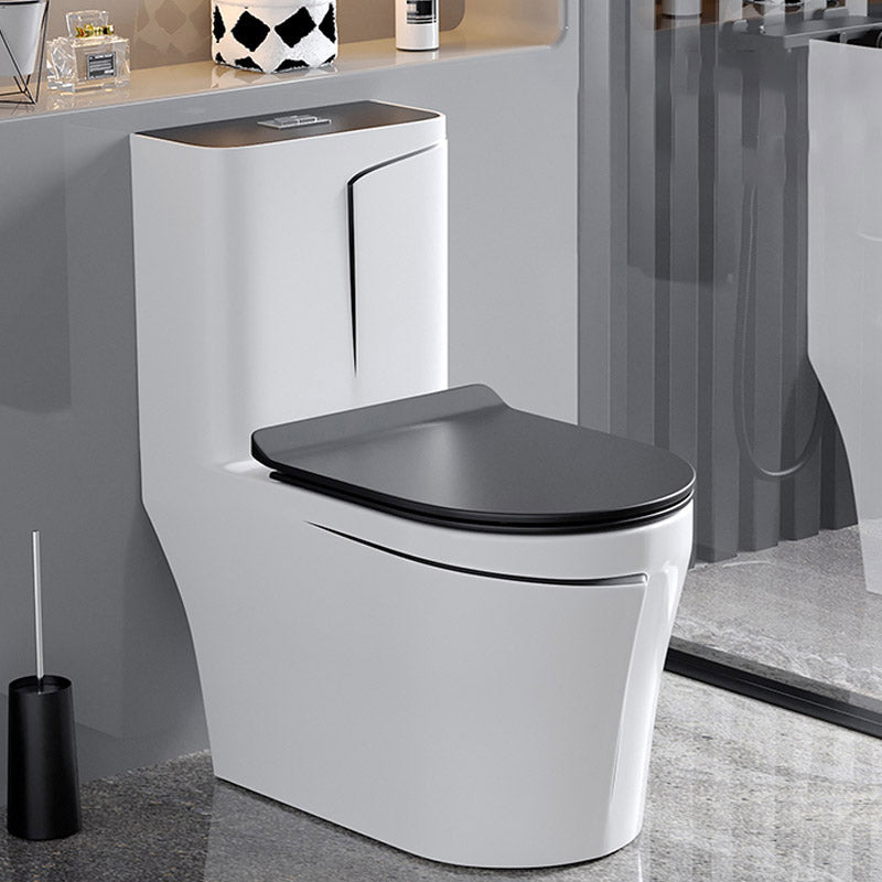 Skirted Traditional Flush Toilet Floor Mount One-Piece Toilet with Slow Close Seat
