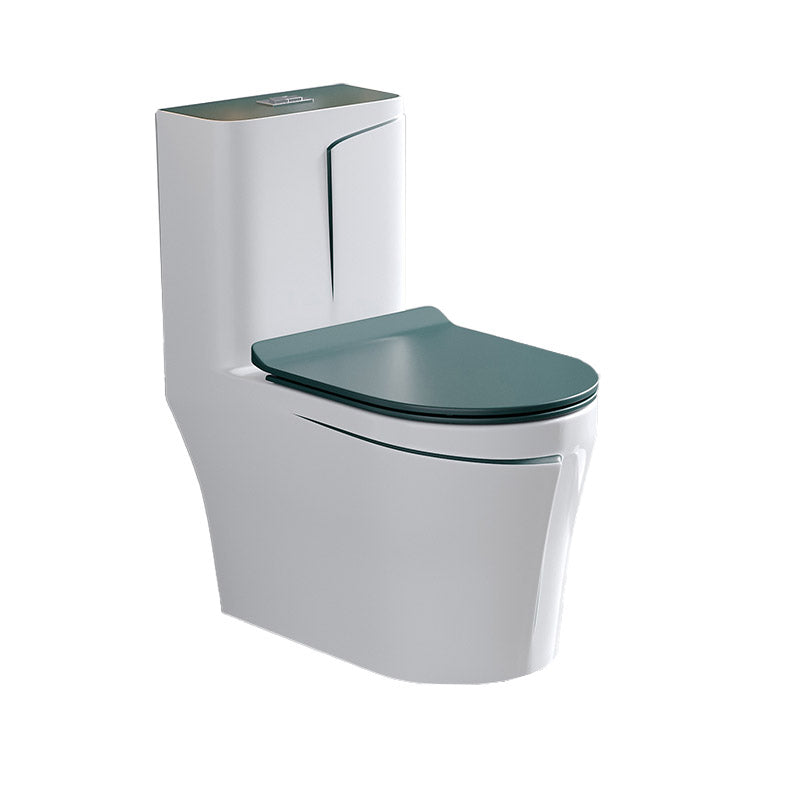Skirted Traditional Flush Toilet Floor Mount One-Piece Toilet with Slow Close Seat