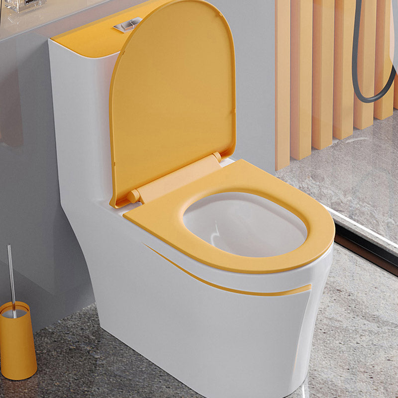 Skirted Traditional Flush Toilet Floor Mount One-Piece Toilet with Slow Close Seat