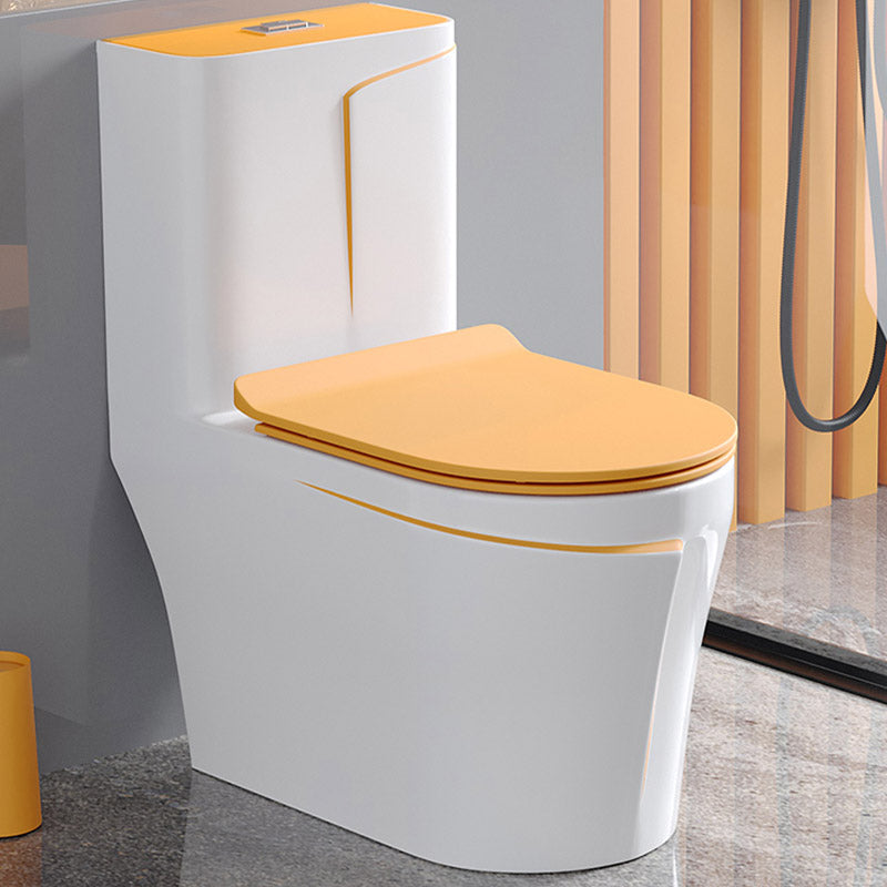 Skirted Traditional Flush Toilet Floor Mount One-Piece Toilet with Slow Close Seat