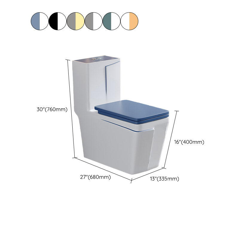 Skirted Traditional Flush Toilet Floor Mount One-Piece Toilet with Slow Close Seat