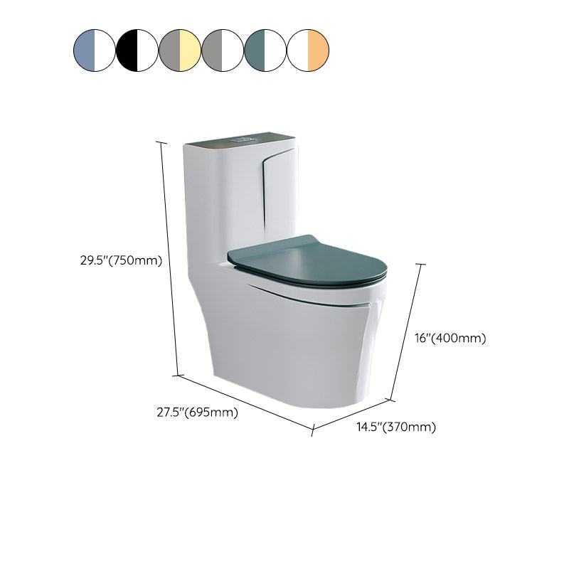 Skirted Traditional Flush Toilet Floor Mount One-Piece Toilet with Slow Close Seat