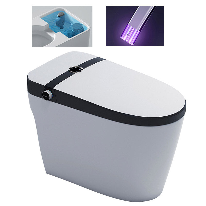 Modern Skirted White Heated Seat Toilet ABS Floor Mounted Flush Toilet with Seat