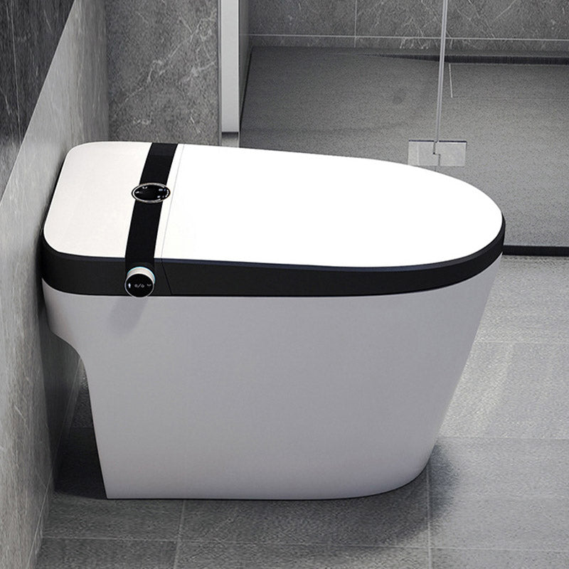 Modern Skirted White Heated Seat Toilet ABS Floor Mounted Flush Toilet with Seat
