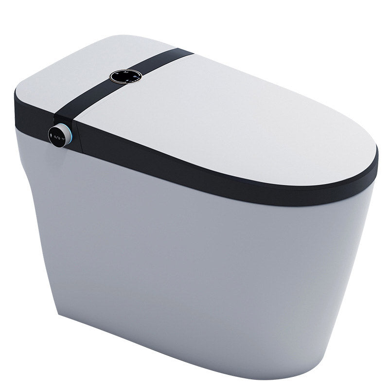 Modern Skirted White Heated Seat Toilet ABS Floor Mounted Flush Toilet with Seat