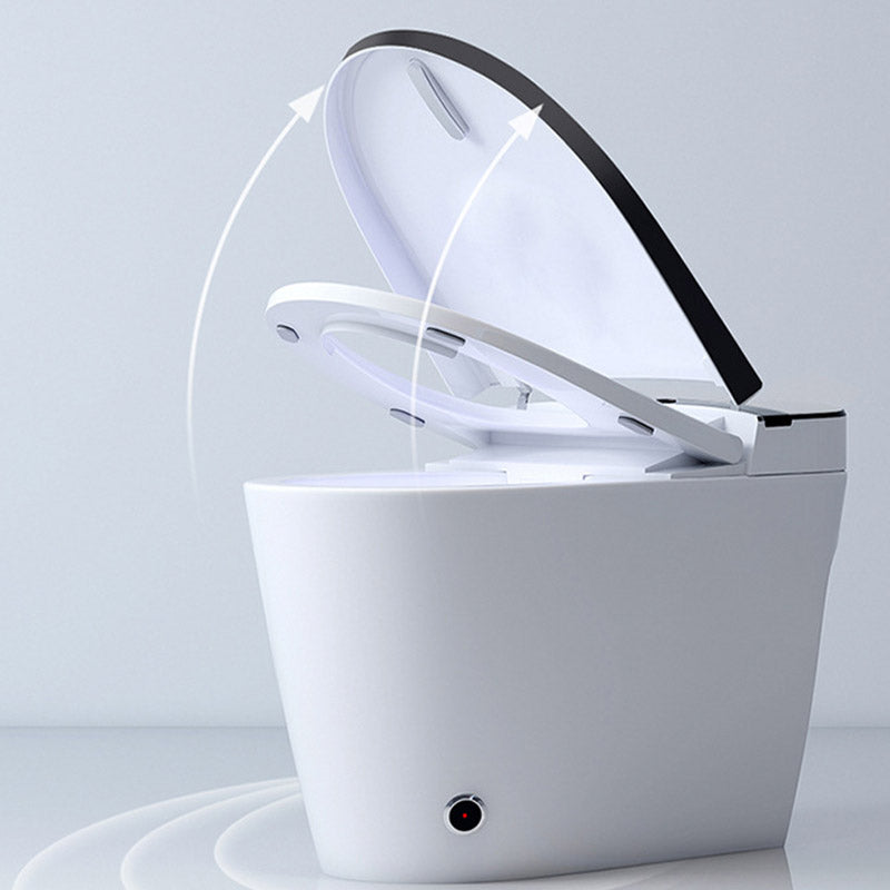 Modern Skirted White Heated Seat Toilet ABS Floor Mounted Flush Toilet with Seat