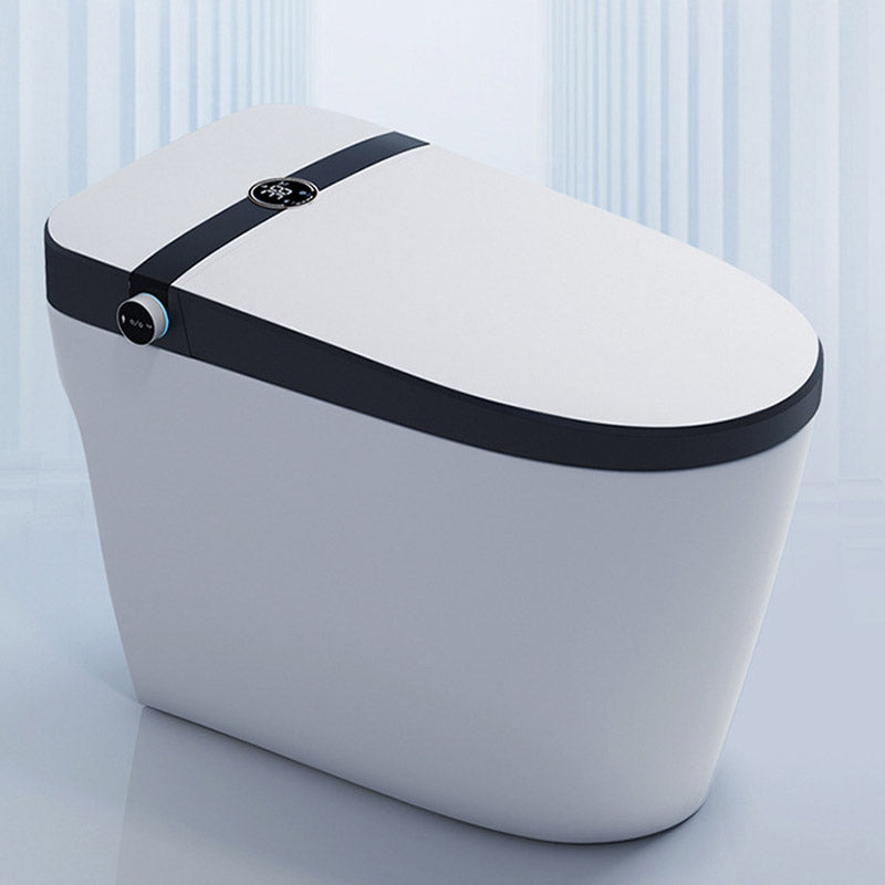 Modern Skirted White Heated Seat Toilet ABS Floor Mounted Flush Toilet with Seat