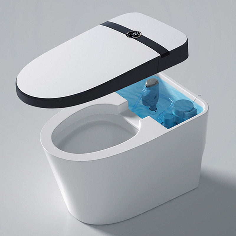 Modern Skirted White Heated Seat Toilet ABS Floor Mounted Flush Toilet with Seat