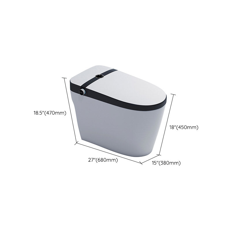 Modern Skirted White Heated Seat Toilet ABS Floor Mounted Flush Toilet with Seat