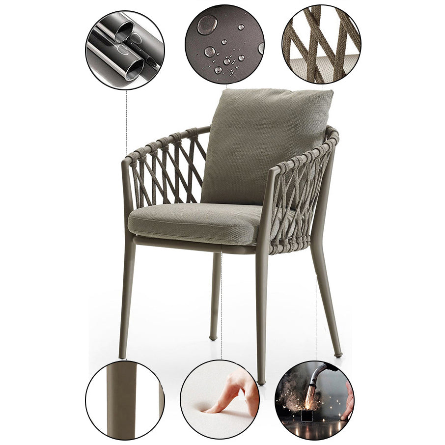 Boho Style 1/7 Pieces Dining Stone Set Rectangle Dining Table Set