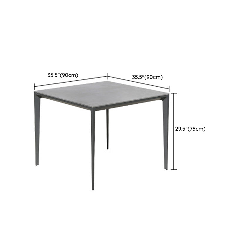 Industrial Style 1/5/7 Pieces Dining Metal Set Stone Dining Table Set for Outdoor